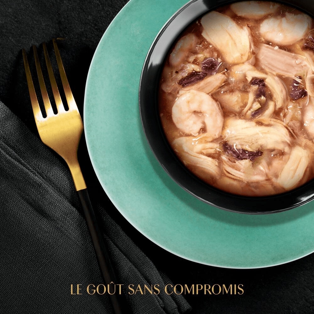 Poulet Aux Crevettes Et Aux Poissons De L'Océan 1 x 60g - Filets - 6